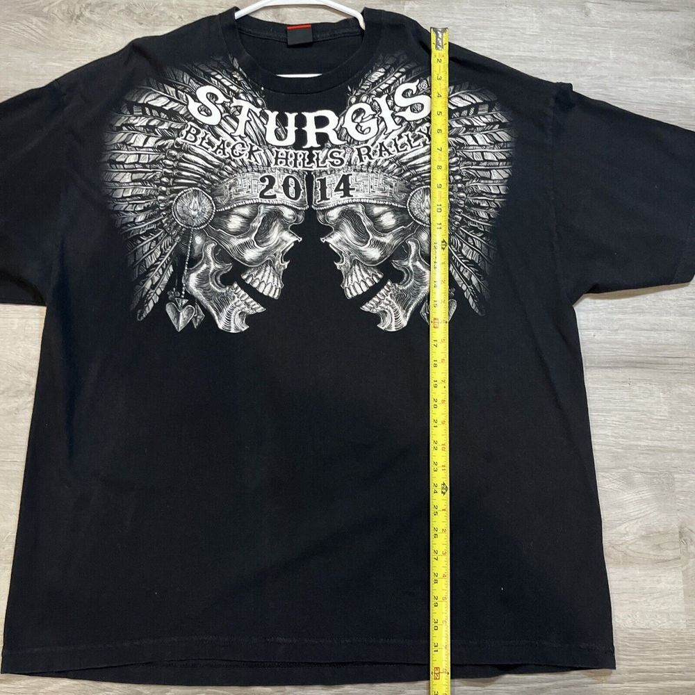 Sturgis 2014‎ Black Hills Rally Skull Headdress Shirt Hot Leathers Mens 3XL - Picture 2 of 5